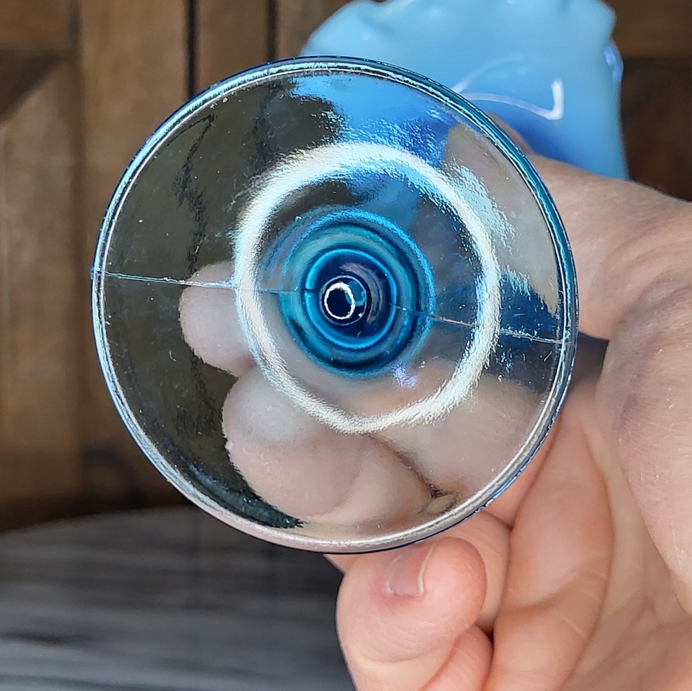 Antique Blue Glass Vase - Picture 12 of 14